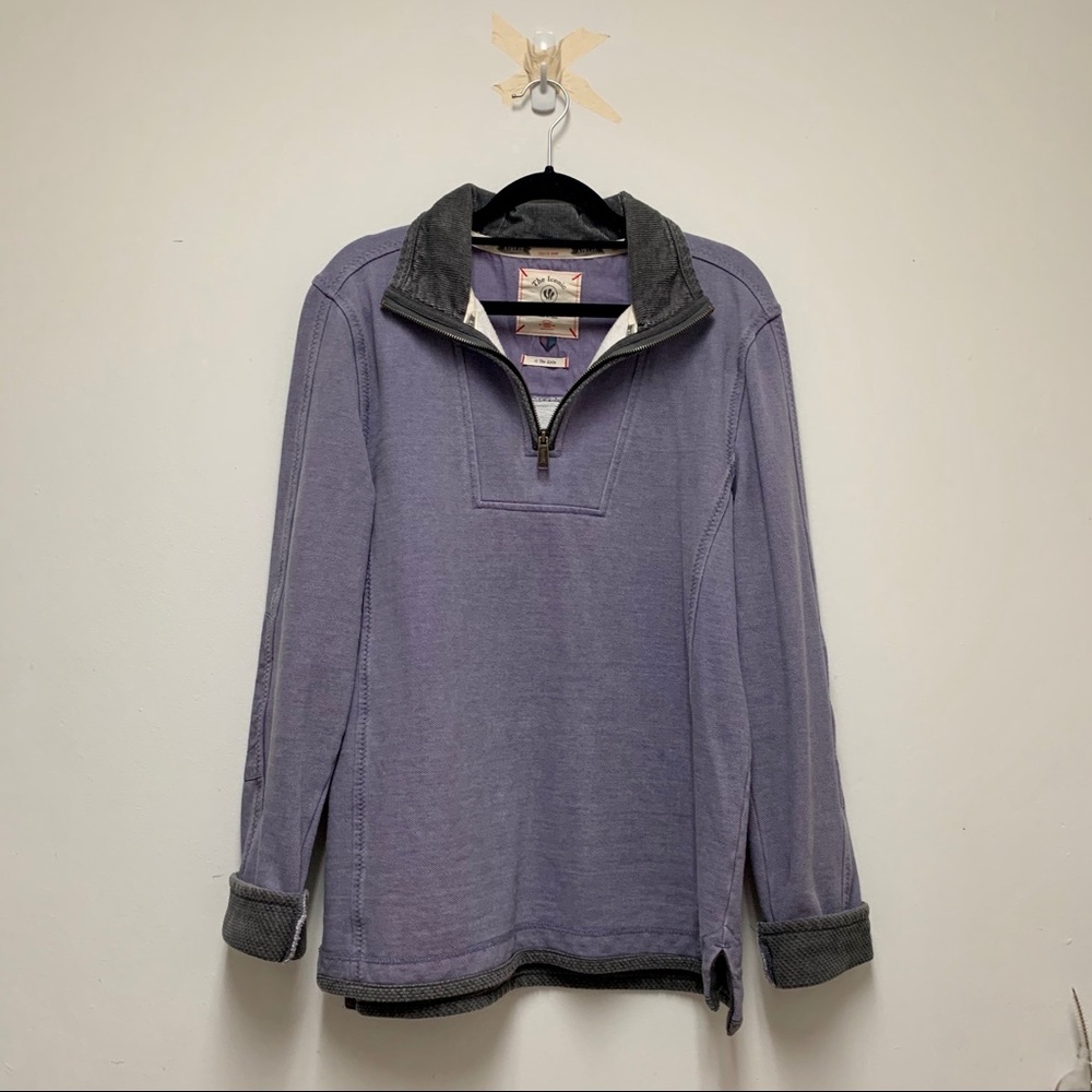 FATFACE Airlie lavender canvas quarter zip, mens S